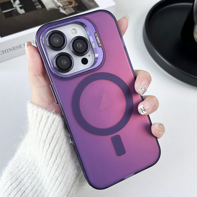 For iPhone 13 Pro Max MagSafe Lens Holder PC Hybrid TPU Phone Case(Purple) - iPhone 13 Pro Max Cases by PMC TechLife | Online Shopping South Africa | PMC TechLife