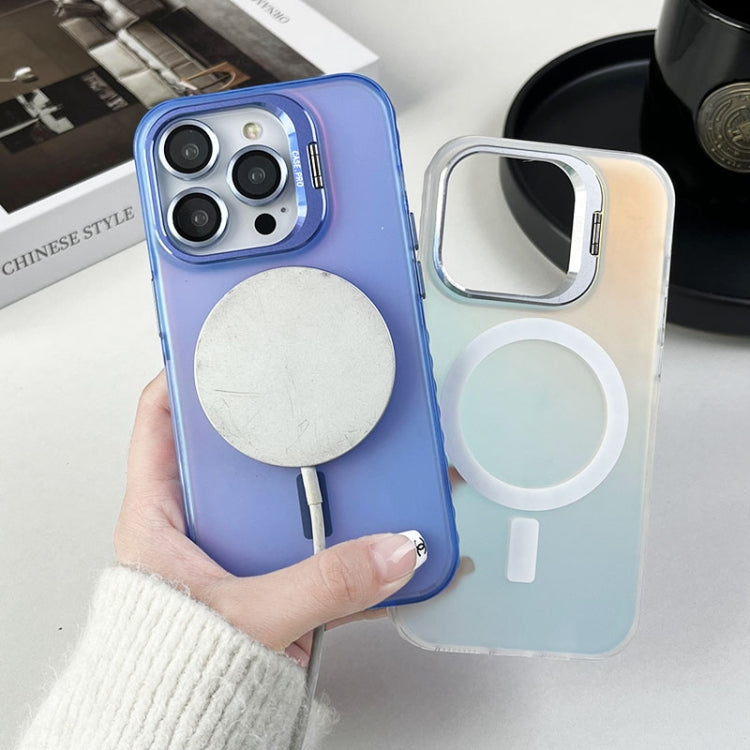 For iPhone 12 Lens Holder MagSafe PC Hybrid TPU Phone Case(White) - iPhone 12 / 12 Pro Cases by PMC TechLife | Online Shopping South Africa | PMC TechLife | Buy Now Pay Later Mobicred