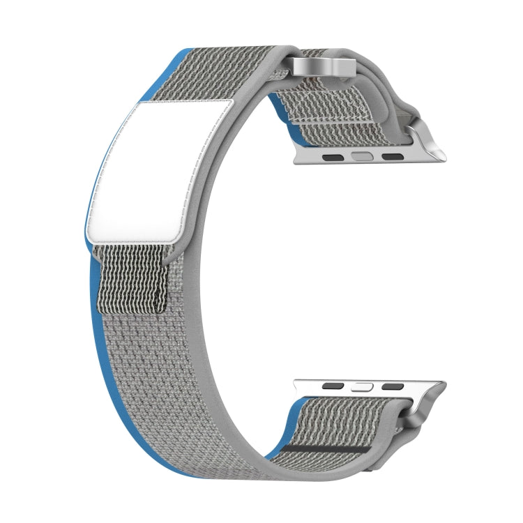 For Apple Watch SE 2023 40mm Double Hook and Loop Faster Nylon Watch Band(Blue+Grey) - free shipping - PMC TechLife - Order now!