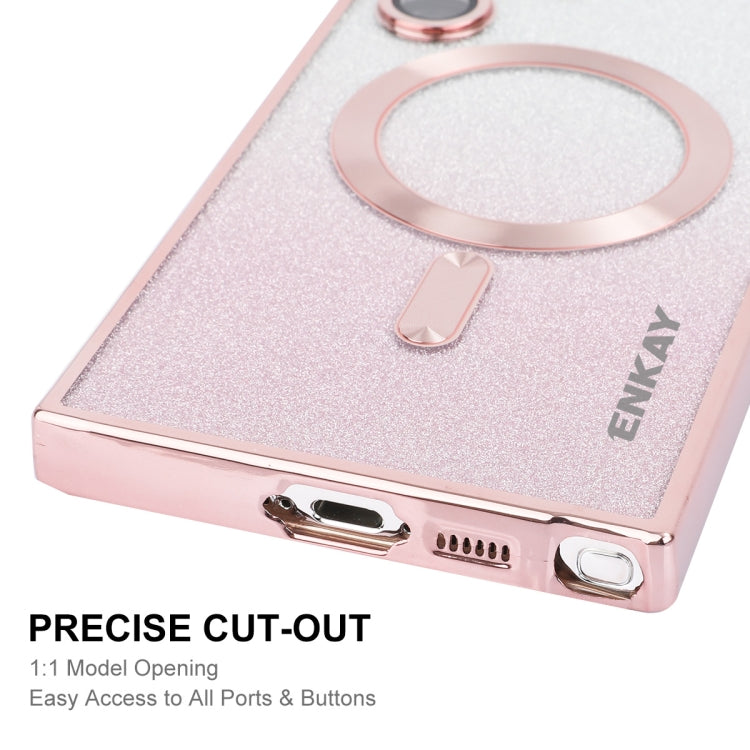 For Samsung Galaxy S25 Ultra 5G ENKAY Hat-Prince Magnetic Glitter Plated TPU Phone Case with Lens Film(Golden) - Galaxy S25 Ultra 5G Cases by ENKAY | Online Shopping South Africa | PMC Jewellery | Buy Now Pay Later Mobicred