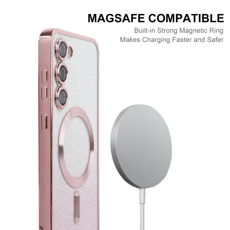 For Samsung Galaxy S25 5G ENKAY Hat-Prince Magnetic Glitter Plated TPU Phone Case with Lens Film(Golden) - Galaxy S25 5G Cases by ENKAY | Online Shopping South Africa | PMC Jewellery | Buy Now Pay Later Mobicred