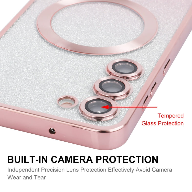 For Samsung Galaxy S25 5G ENKAY Hat-Prince Magnetic Glitter Plated TPU Phone Case with Lens Film(Golden) - Galaxy S25 5G Cases by ENKAY | Online Shopping South Africa | PMC Jewellery | Buy Now Pay Later Mobicred
