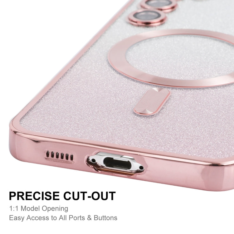 For Samsung Galaxy S25 5G ENKAY Hat-Prince Magnetic Glitter Plated TPU Phone Case with Lens Film(Golden) - Galaxy S25 5G Cases by ENKAY | Online Shopping South Africa | PMC Jewellery | Buy Now Pay Later Mobicred
