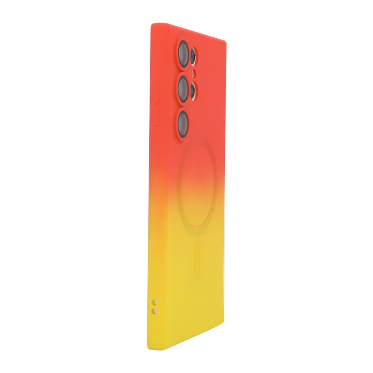 For Samsung Galaxy S24 Ultra 5G ENKAY Hat-Prince MagSafe Rainbow Gradient Silicone Phone Case with Lens Film(Orange Yellow) - Galaxy S24 Ultra 5G Cases by ENKAY | Online Shopping South Africa | PMC TechLife | Buy Now Pay Later Mobicred