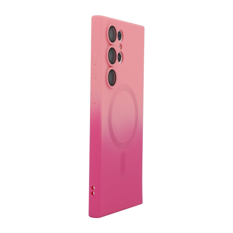 For Samsung Galaxy S24 Ultra 5G ENKAY Hat-Prince MagSafe Rainbow Gradient Silicone Phone Case with Lens Film(Pink Rose) - Galaxy S24 Ultra 5G Cases by ENKAY | Online Shopping South Africa | PMC TechLife | Buy Now Pay Later Mobicred