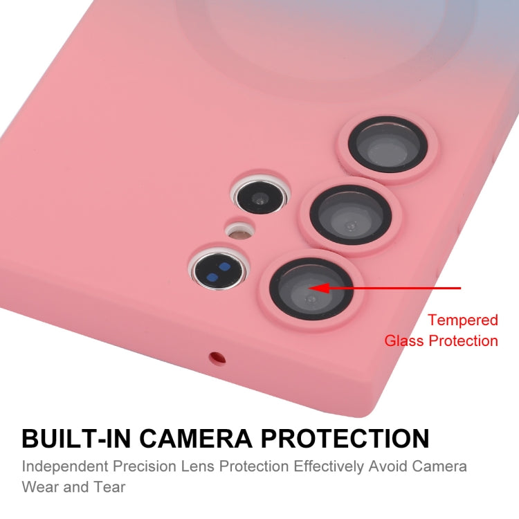 For Samsung Galaxy S24 Ultra 5G ENKAY Hat-Prince MagSafe Rainbow Gradient Silicone Phone Case with Lens Film(Pink Rose) - Galaxy S24 Ultra 5G Cases by ENKAY | Online Shopping South Africa | PMC TechLife | Buy Now Pay Later Mobicred
