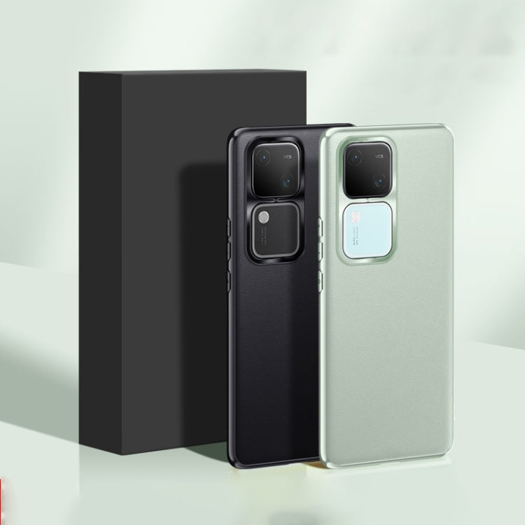 For vivo S18 Plain-Leather All-inclusive Shockproof Phone Case(Green) - S18 Cases by PMC TechLife | Online Shopping South Africa | PMC TechLife | Buy Now Pay Later Mobicred