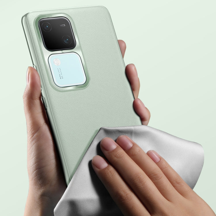 For vivo S18 Plain-Leather All-inclusive Shockproof Phone Case(Green) - S18 Cases by PMC TechLife | Online Shopping South Africa | PMC TechLife | Buy Now Pay Later Mobicred