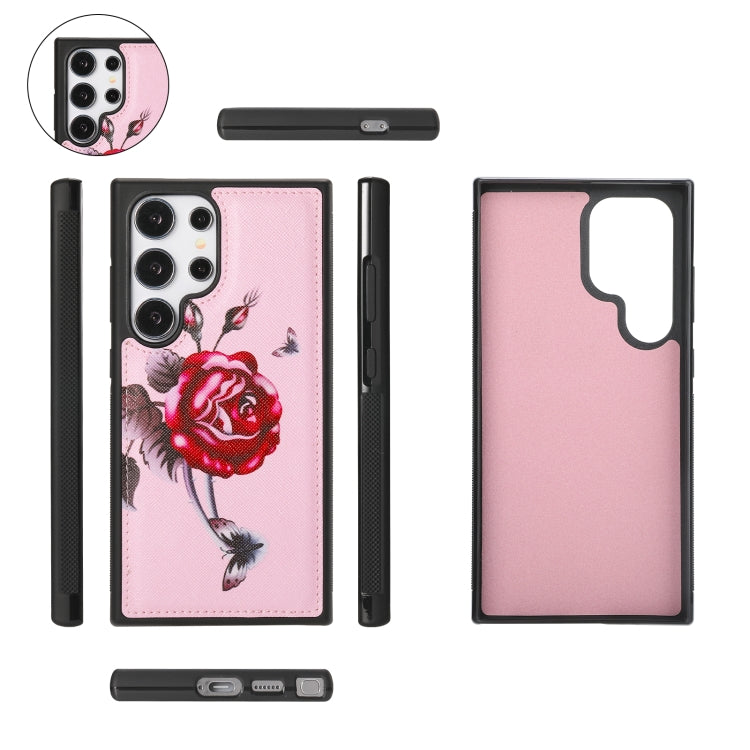 For Samsung Galaxy S24 Ultra 5G Flower Multi-functional Crossbody Zipper Wallet Leather Phone Case(Pink) - Galaxy S24 Ultra 5G Cases by PMC Jewellery | Online Shopping South Africa | PMC Jewellery | Buy Now Pay Later Mobicred