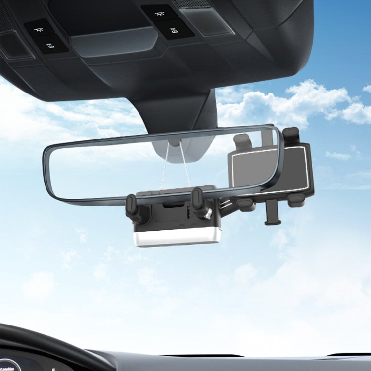 H23-8 New Multifunction Rearview Mirror Phone Holder Rotatable Retractable Phone Mount - Car Holders by PMC TechLife | Online Shopping South Africa | PMC TechLife | Buy Now Pay Later Mobicred
