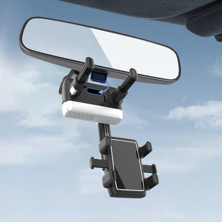 H23-8 New Multifunction Rearview Mirror Phone Holder Rotatable Retractable Phone Mount - Car Holders by PMC TechLife | Online Shopping South Africa | PMC TechLife | Buy Now Pay Later Mobicred
