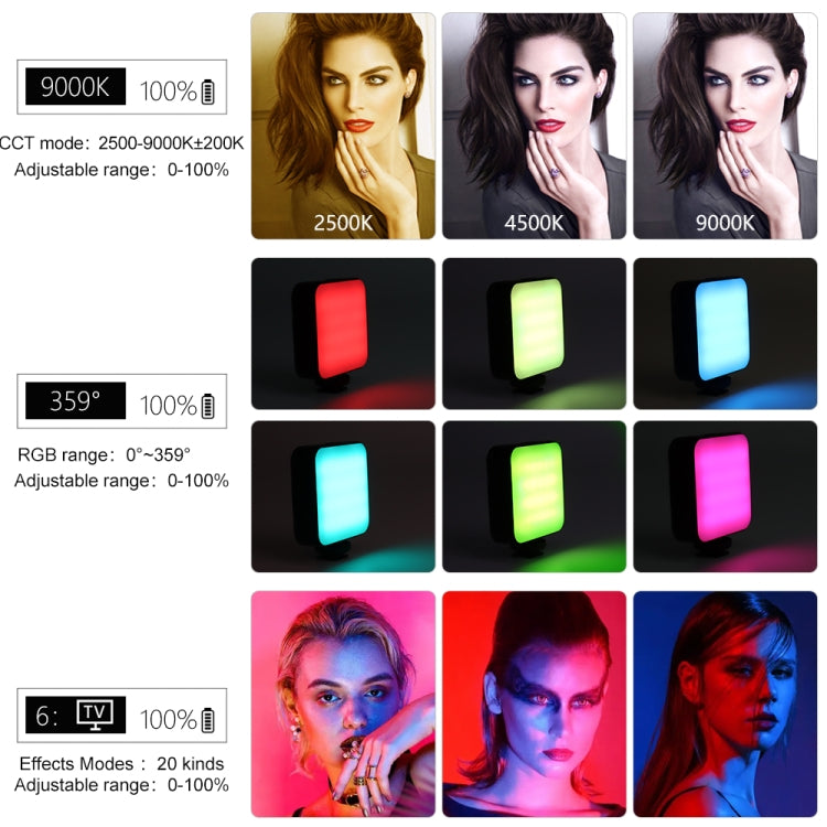 VLOGLITE W64RGB Dimmable RGB LED Pocket Fill Light 20 Modes Live Broadcast Video Light - free shipping - PMC TechLife - Order now!