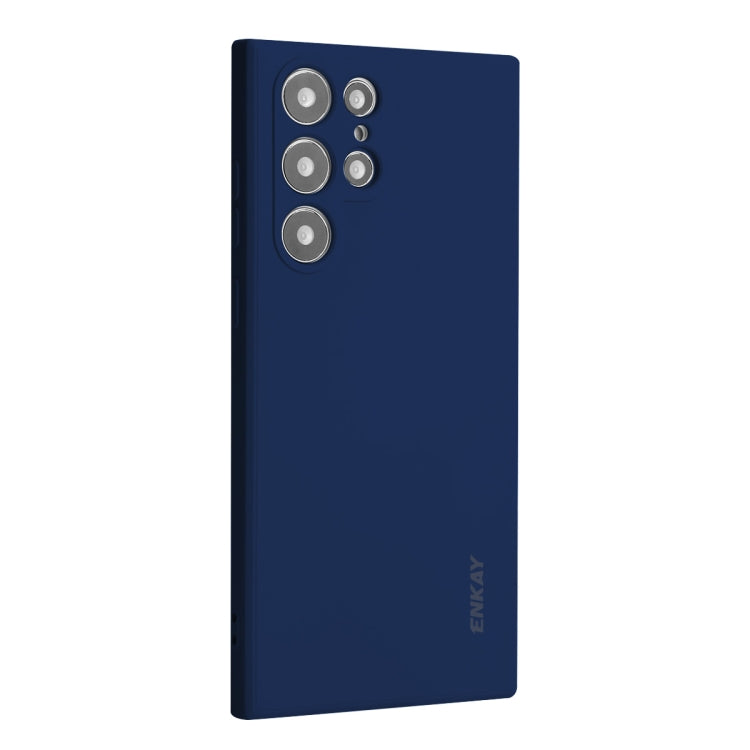 For Samsung Galaxy S25 Ultra 5G ENKAY Liquid Silicone Soft Shockproof Phone Case(Dark Blue) - free shipping - PMC Jewellery - Order now!
