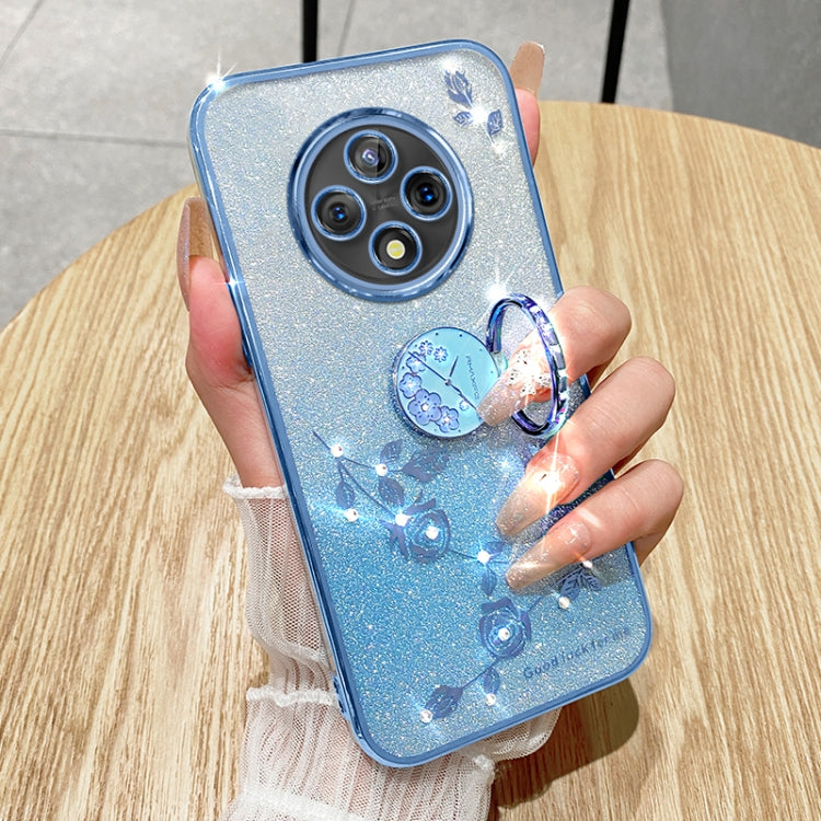For OPPO A3 Pro Gradient Glitter Immortal Flower Ring All-inclusive Phone Case(Blue) - free shipping - PMC TechLife - Order now!