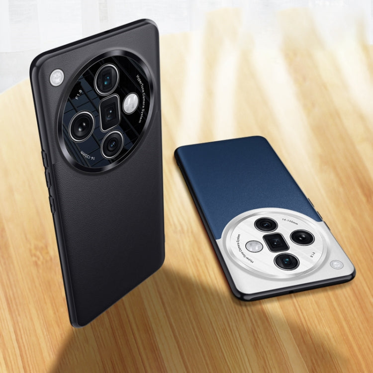 For OPPO  Find X7 Ultra Plain-leather All-inclusive Shockproof Phone Case(Silver) - Find X7 Ultra Cases by PMC TechLife | Online Shopping South Africa | PMC TechLife | Buy Now Pay Later Mobicred