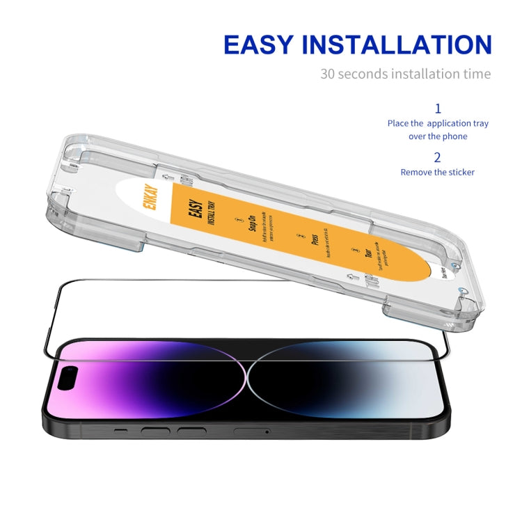 For iPhone 14 Pro Max ENKAY Easy Install High Alumina Silicon Full Glass Film - iPhone 14 Pro Max Tempered Glass by ENKAY | Online Shopping South Africa | PMC TechLife | Buy Now Pay Later Mobicred