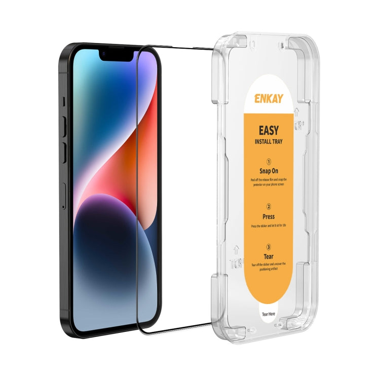 For iPhone 14 / 16e / 13 / 13 Pro ENKAY Easy Install High Alumina Silicon Full Glass Film - free shipping - PMC TechLife - Order now!