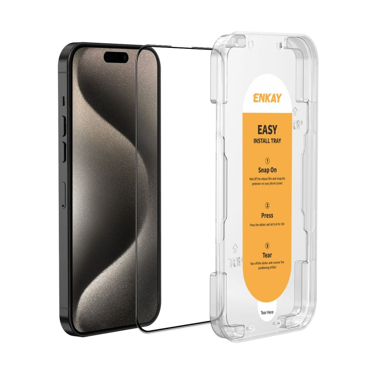 For iPhone 15 Pro ENKAY Easy Install High Alumina Silicon Full Glass Film - free shipping - PMC TechLife - Order now!