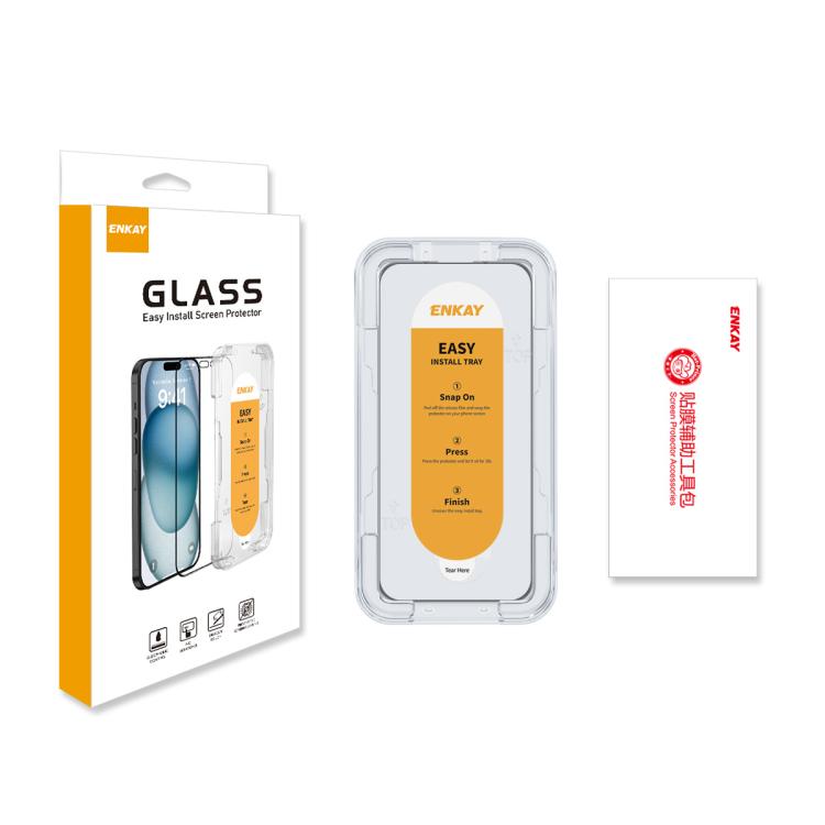 For iPhone 15 Pro Max ENKAY Easy Install High Alumina Silicon Full Glass Film - iPhone 15 Pro Max Tempered Glass by ENKAY | Online Shopping South Africa | PMC TechLife | Buy Now Pay Later Mobicred