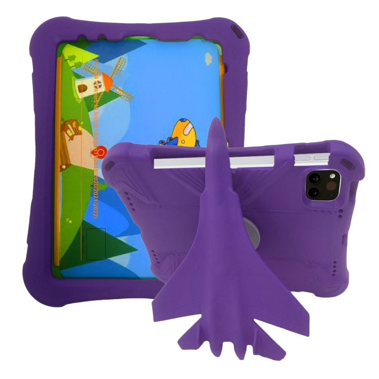 For iPad Pro 11 2024 360 Rotation Aircraft Holder EVA Shockproof Tablet Case(Purple) - iPad Pro 11 2024 Cases by PMC TechLife | Online Shopping South Africa | PMC TechLife | Buy Now Pay Later Mobicred