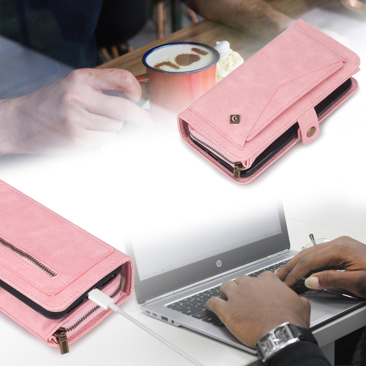 For Samsung Galaxy Note9 Multi-functional Zipper Wallet Leather Phone Case(Pink) - Galaxy Phone Cases by PMC TechLife | Online Shopping South Africa | PMC TechLife