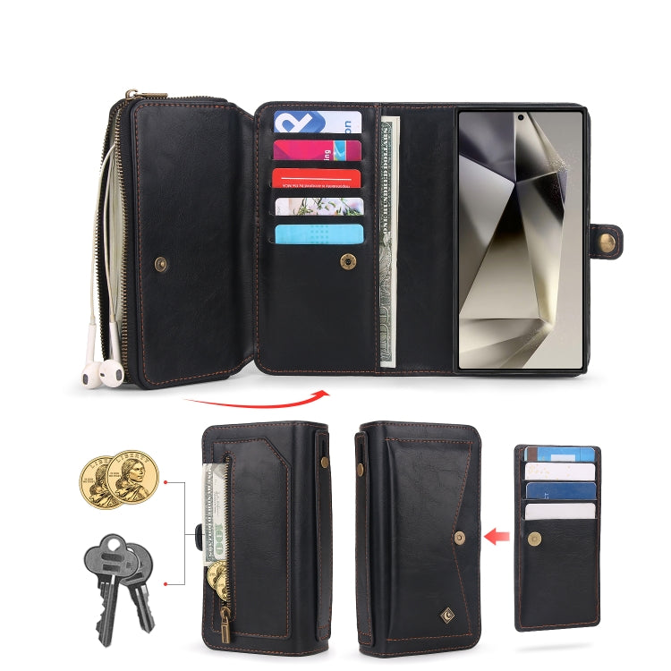 For Samsung Galaxy S24 5G Multi-functional Zipper Wallet Leather Phone Case(Black) - free shipping - PMC Jewellery - Order now!