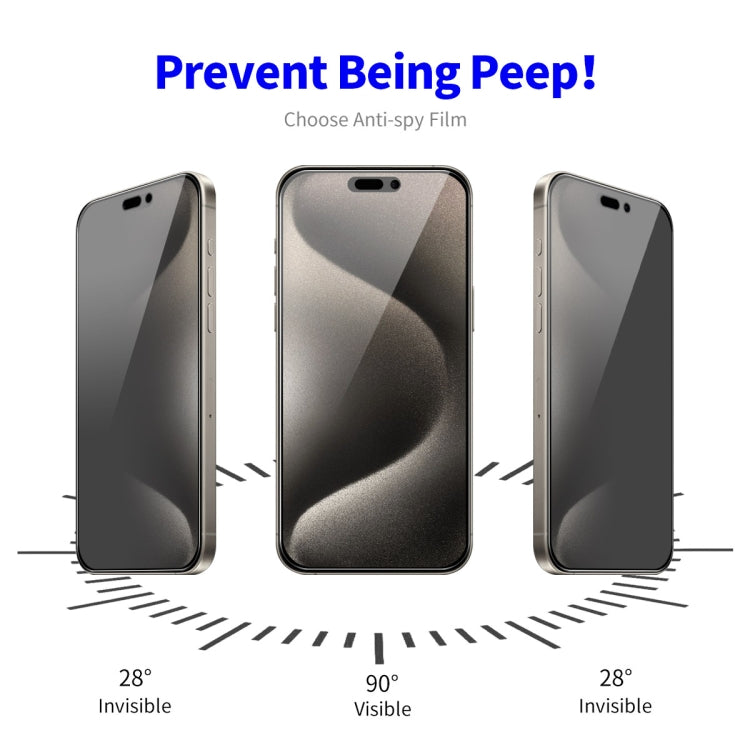 For iPhone 15 Pro Max ENKAY Easy Install Anti-peeping Privacy Full Screen Tempered Glass Film - free shipping - PMC Jewellery - Order now!
