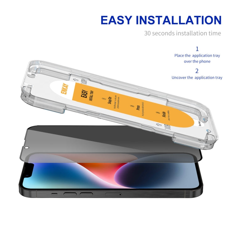 For iPhone 14 / 16e / 13 / 13 Pro ENKAY Easy Install Anti-peeping Privacy Full Screen Tempered Glass Film - free shipping - PMC TechLife - Order now!