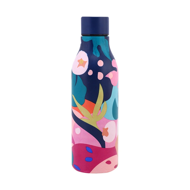 JUNSUNMAY Geometric Patterns Coating 304 Stainless Steel  550ml Water Vacuum Bottle(Dark Blue) - Vacuum Thermoses & Cups by JUNSUNMAY | Online Shopping South Africa | PMC TechLife | Buy Now Pay Later Mobicred
