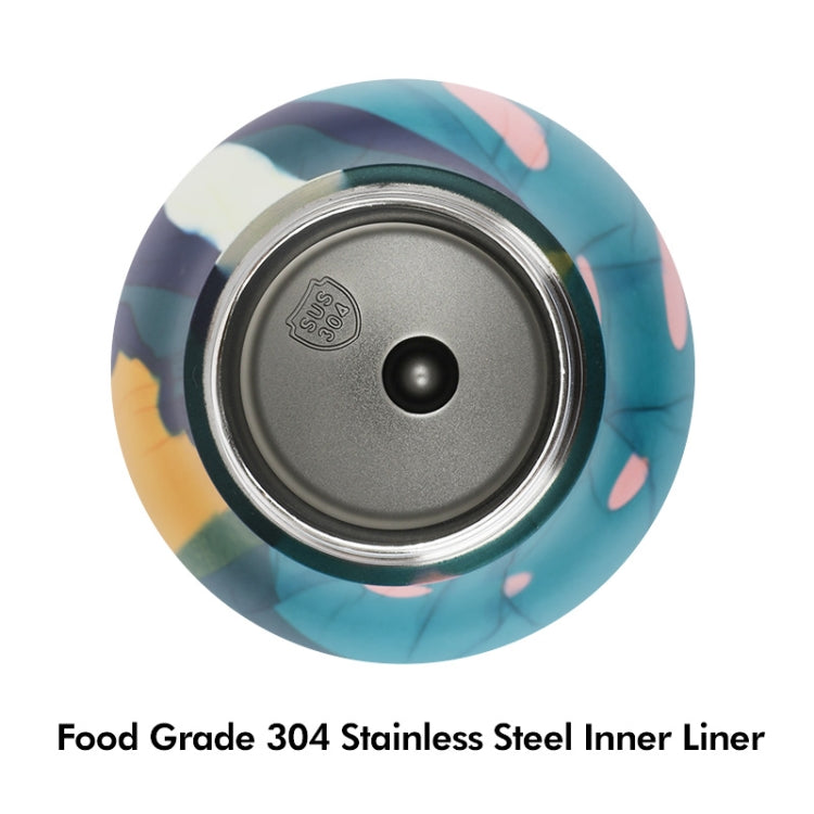 JUNSUNMAY Geometric Patterns Coating 304 Stainless Steel  550ml Water Vacuum Bottle(Dark Blue) - Vacuum Thermoses & Cups by JUNSUNMAY | Online Shopping South Africa | PMC TechLife | Buy Now Pay Later Mobicred