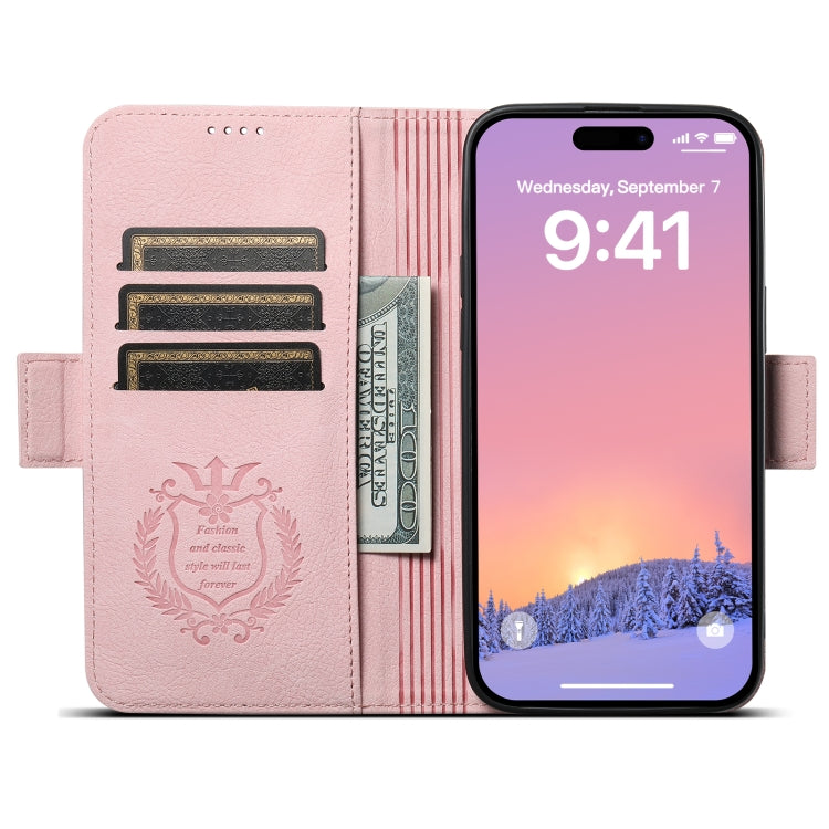 For iPhone 12 / 12 Pro SUTENI J07 Multifunctional Horizontal Flip Magsafe Leather Phone Case(Pink) - free shipping - PMC Jewellery - Order now!