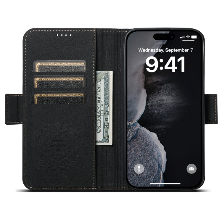 For iPhone 12 Pro Max SUTENI J07 Multifunctional Horizontal Flip Magsafe Leather Phone Case(Black) - free shipping - PMC Jewellery - Order now!