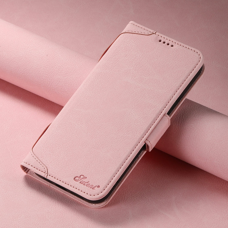 For iPhone 12 Pro Max SUTENI J07 Multifunctional Horizontal Flip Magsafe Leather Phone Case(Pink) - free shipping - PMC Jewellery - Order now!