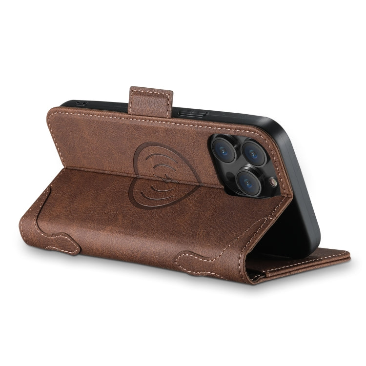 For iPhone 14 Pro SUTENI J07 Multifunctional Horizontal Flip Magsafe Leather Phone Case(Brown) - free shipping - PMC Jewellery - Order now!