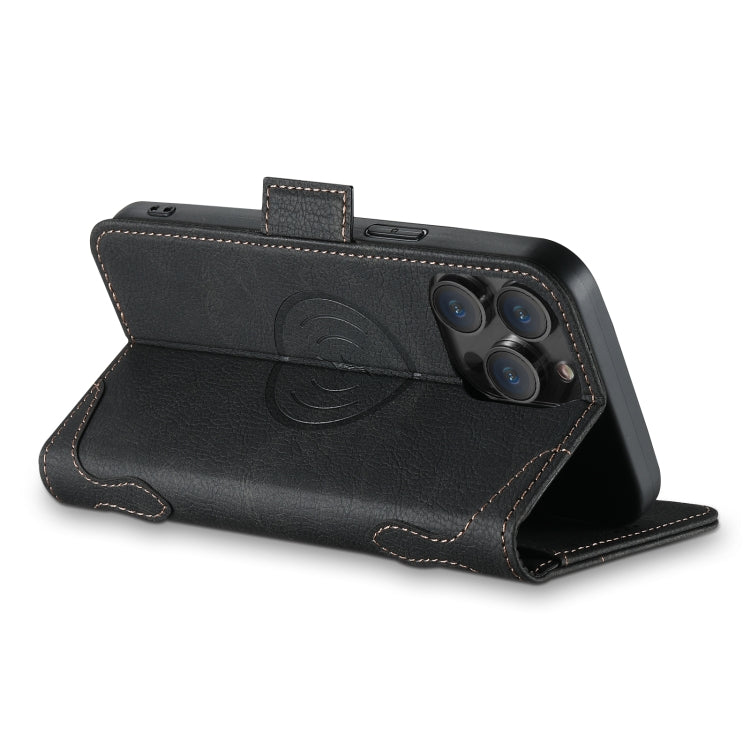 For iPhone 15 Pro SUTENI J07 Multifunctional Horizontal Flip Magsafe Leather Phone Case(Black) - free shipping - PMC Jewellery - Order now!