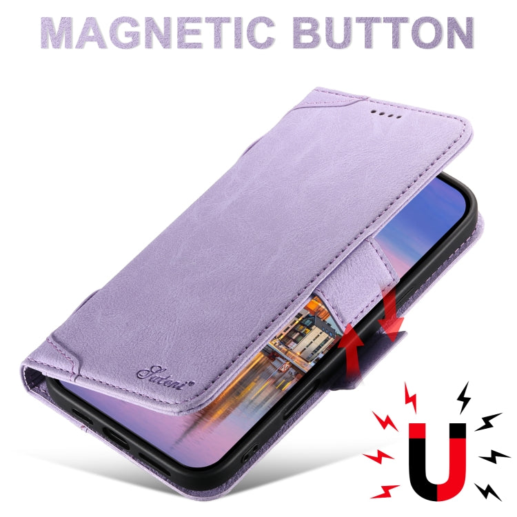 For iPhone 16 SUTENI J07 Multifunctional Horizontal Flip Magsafe Leather Phone Case(Purple) - iPhone 16 Cases by Suteni | Online Shopping South Africa | PMC Jewellery | Buy Now Pay Later Mobicred