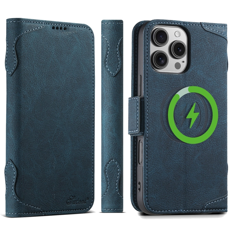 For iPhone 16 Pro Max SUTENI J07 Multifunctional Horizontal Flip Magsafe Leather Phone Case(Blue) - free shipping - PMC Jewellery - Order now!