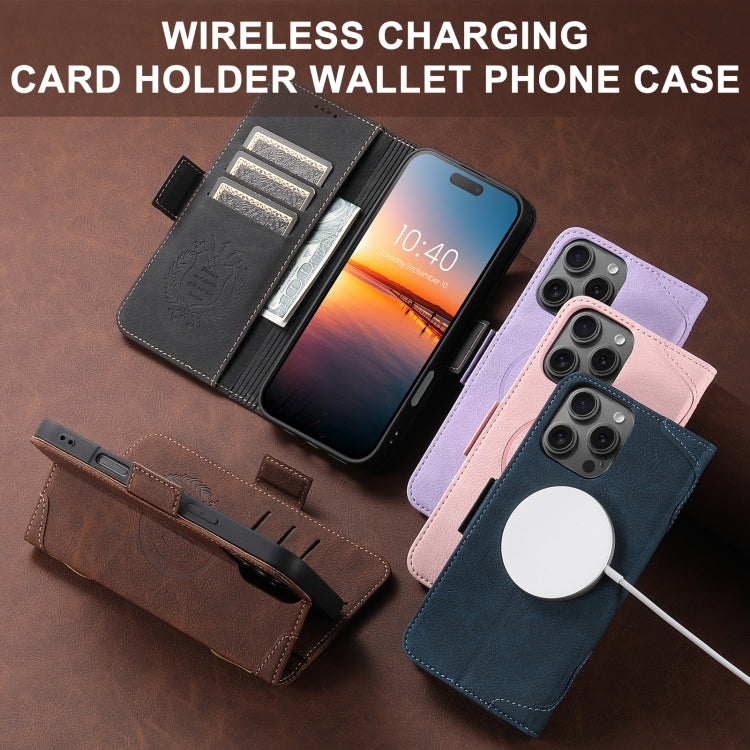 For iPhone 15 Pro Max SUTENI J07 Multifunctional Horizontal Flip Magsafe Leather Phone Case(Blue) - free shipping - PMC Jewellery - Order now!