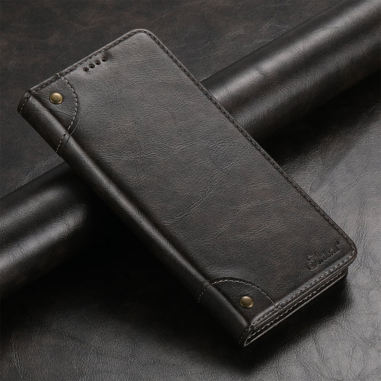 For Samsug Galaxy S24 Ultra 5G Suteni Baroque Calf Texture Buckle Wallet Leather Phone Case(Black) - free shipping - PMC Jewellery - Order now!