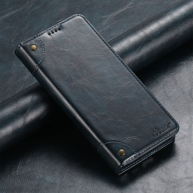 For Samsung Galaxy S24 5G Suteni Baroque Calf Texture Buckle Wallet Leather Phone Case(Blue) - free shipping - PMC Jewellery - Order now!