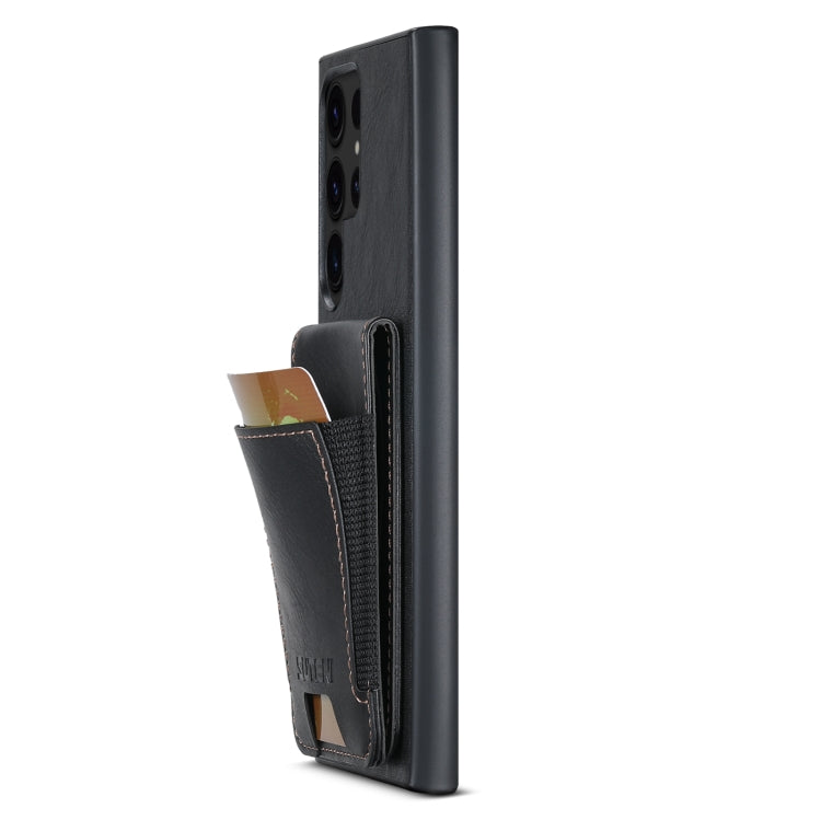 For Samsung Galaxy S24 Ultra 5G Suteni H03 Oil Wax Leather Wallet Stand Back Phone Case(Black) - free shipping - PMC Jewellery - Order now!