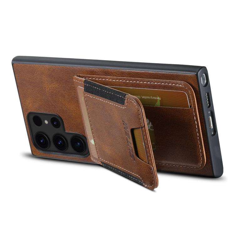 For Samsung Galaxy S24 Ultra 5G Suteni H03 Oil Wax Leather Wallet Stand Back Phone Case(Brown) - free shipping - PMC Jewellery - Order now!