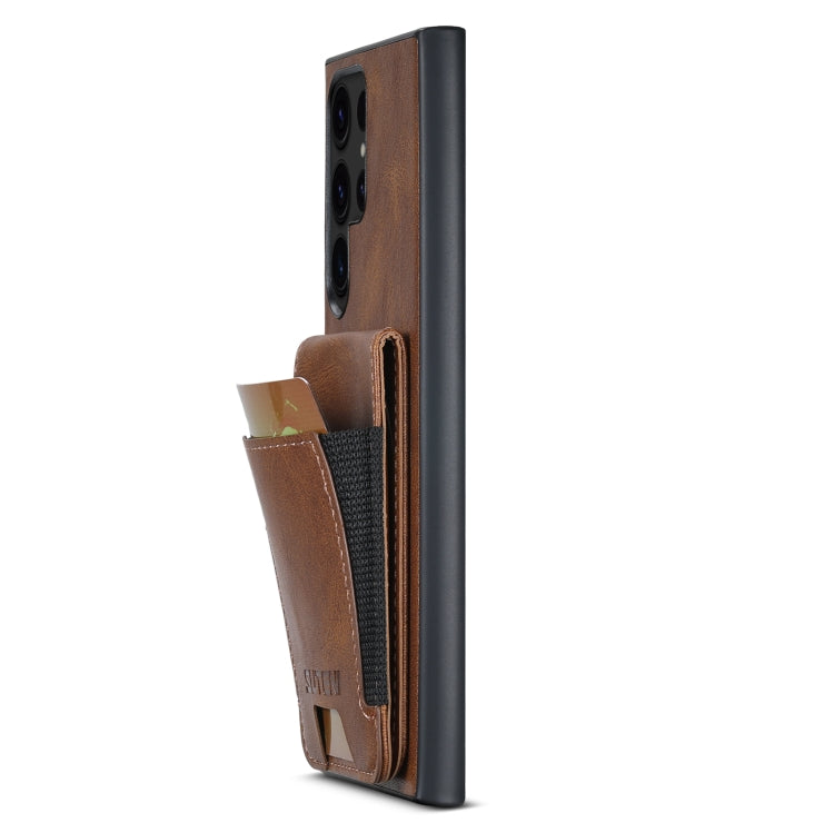 For Samsung Galaxy S24 Ultra 5G Suteni H03 Oil Wax Leather Wallet Stand Back Phone Case(Brown) - free shipping - PMC Jewellery - Order now!
