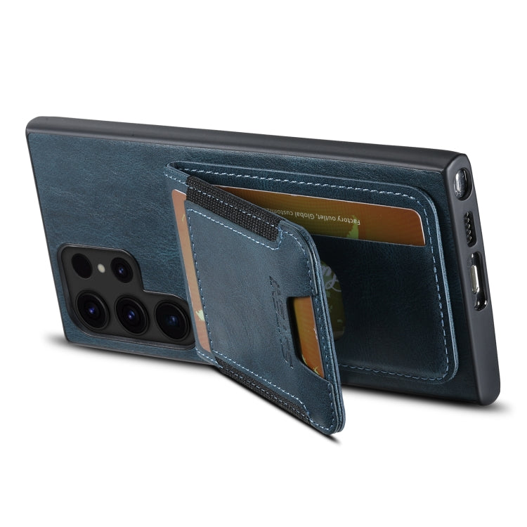 For Samsung Galaxy S24 Ultra 5G Suteni H03 Oil Wax Leather Wallet Stand Back Phone Case(Blue) - free shipping - PMC Jewellery - Order now!