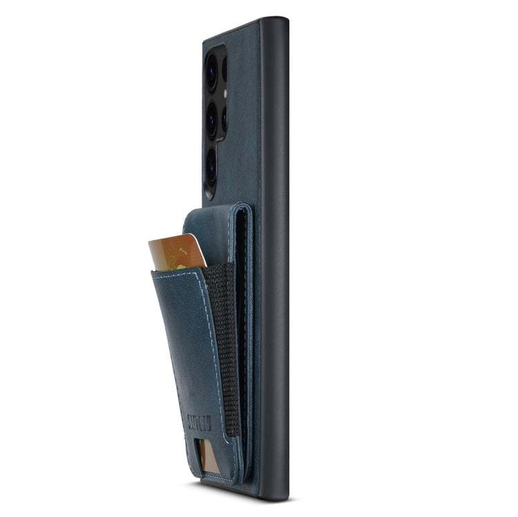 For Samsung Galaxy S24 Ultra 5G Suteni H03 Oil Wax Leather Wallet Stand Back Phone Case(Blue) - free shipping - PMC Jewellery - Order now!