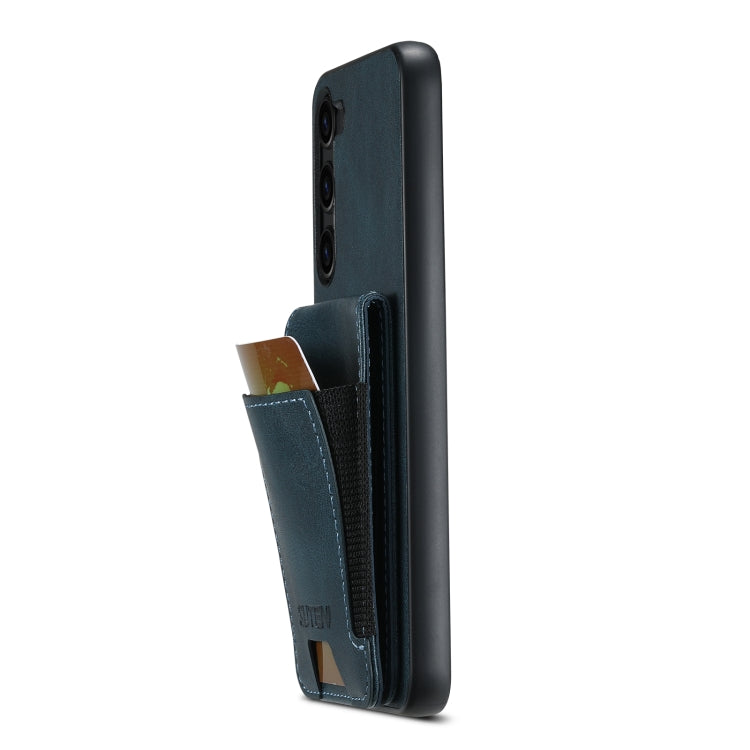 For Samsung Galaxy S24+ 5G Suteni H03 Oil Wax Leather Wallet Stand Back Phone Case(Blue) - free shipping - PMC Jewellery - Order now!