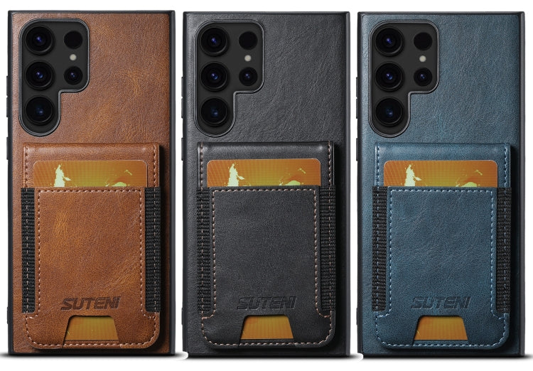 For Samsung Galaxy S24+ 5G Suteni H03 Oil Wax Leather Wallet Stand Back Phone Case(Brown) - Galaxy S24+ 5G Cases by Suteni | Online Shopping South Africa | PMC Jewellery | Buy Now Pay Later Mobicred