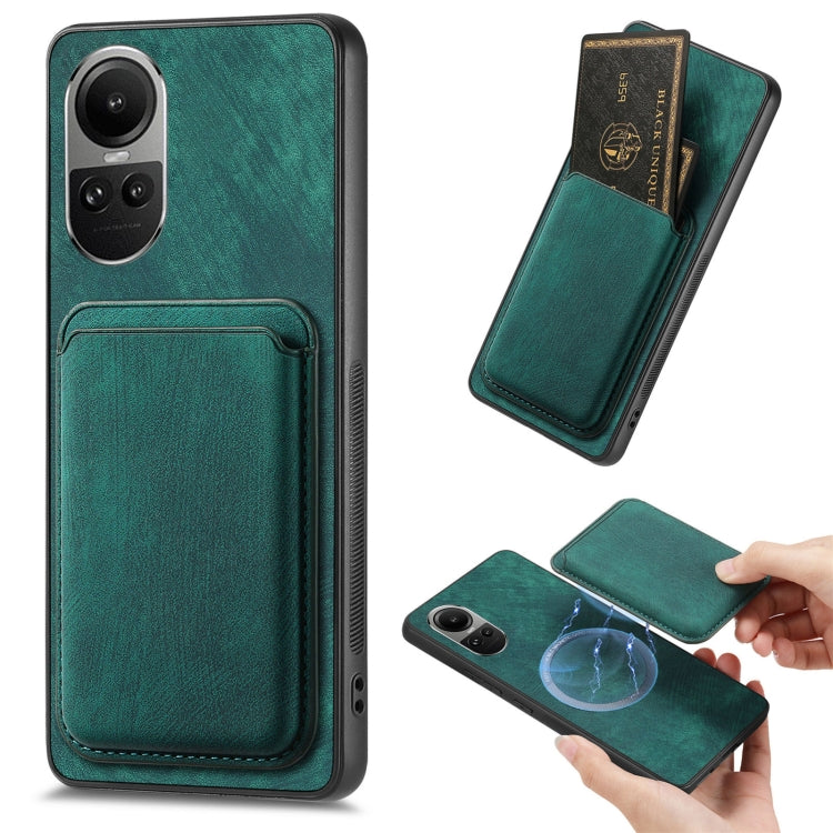 For OPPO Reno10 Pro Global Retro Leather Card Bag Magnetic Phone Case(Green) - OPPO Cases by PMC TechLife | Online Shopping South Africa | PMC TechLife | Buy Now Pay Later Mobicred