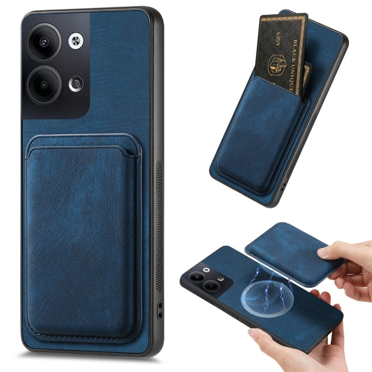 For OPPO Reno9 5G Retro Leather Card Bag Magnetic Phone Case(Blue) - OPPO Cases by PMC TechLife | Online Shopping South Africa | PMC TechLife | Buy Now Pay Later Mobicred