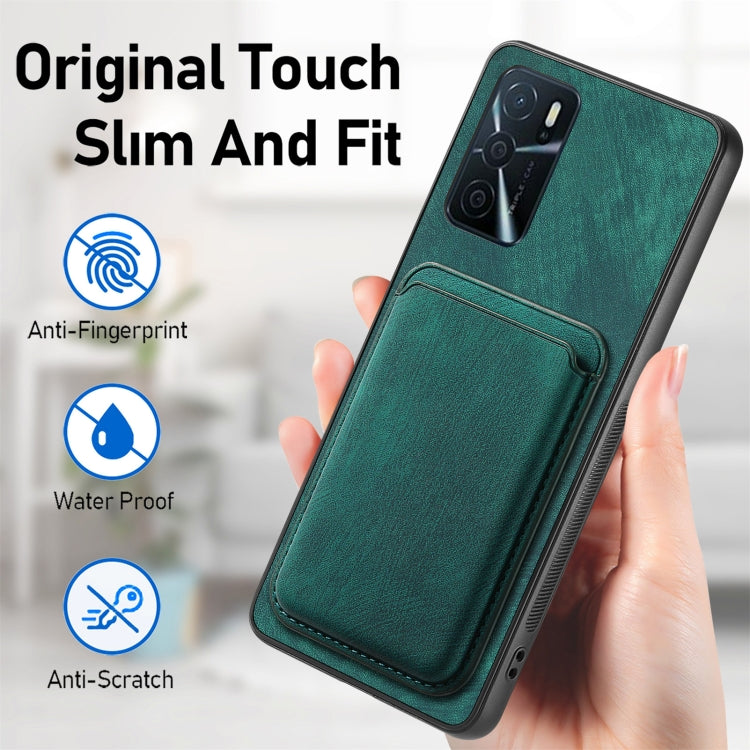 For OPPO Reno9 5G Retro Leather Card Bag Magnetic Phone Case(Green) - OPPO Cases by PMC TechLife | Online Shopping South Africa | PMC TechLife | Buy Now Pay Later Mobicred